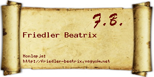 Friedler Beatrix névjegykártya